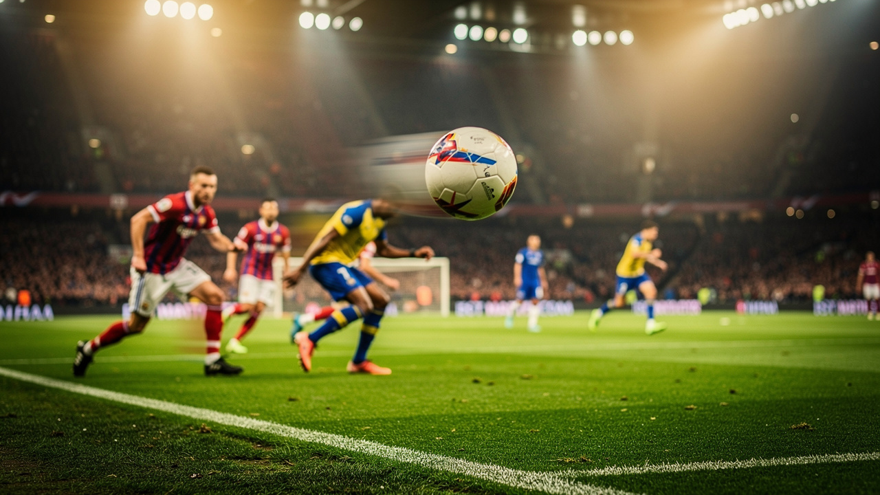 Live sports action captured during broadcast