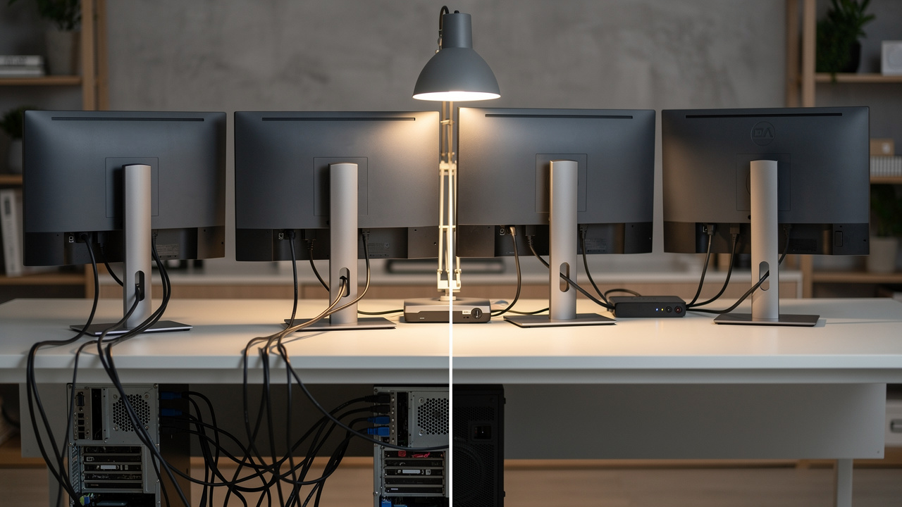 Hub-based versus daisy-chain multi-stream transport monitor connections compared