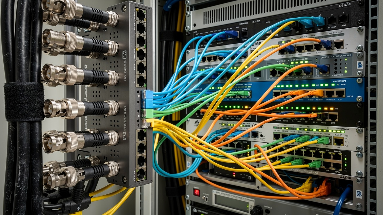 SDI single cable transport compared to separate IP video audio data streams